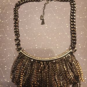 Simply Vera Vera Wang Gold and Black Fringe Necklace